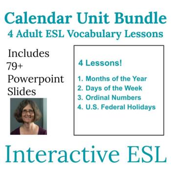 Preview of ESL Calendar Unit Vocabulary and Spelling Bundle for Beginner Adults