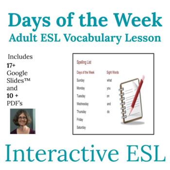 Preview of ESL Calendar and Days of the Week Vocabulary Bundle for Adults