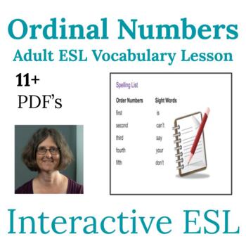 Preview of ESL Calendar and Ordinal Number PDF Vocabulary and Spelling Lesson
