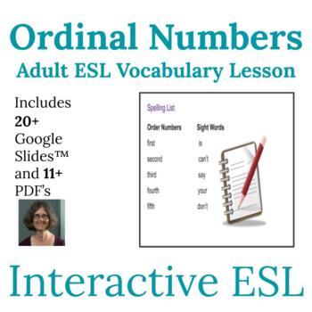 Preview of ESL Calendar and Ordinal Number Vocabulary and Spelling Bundle for Adults