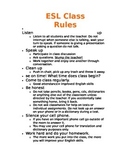 ESL Class Rules