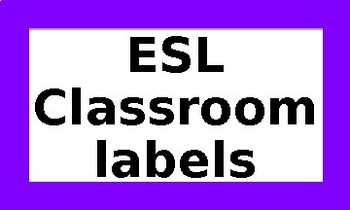 Preview of ESL Classroom Labels - Purple