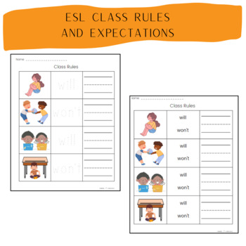 Preview of ESL Classroom Rules and School Expectations
