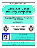 ESL Color Monthly Calendar Templates