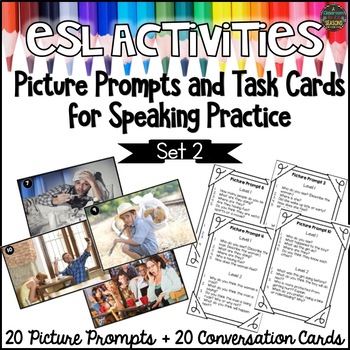 Preview of ESL Conversation Activities: Picture Prompts for Speaking Practice (SET 2)