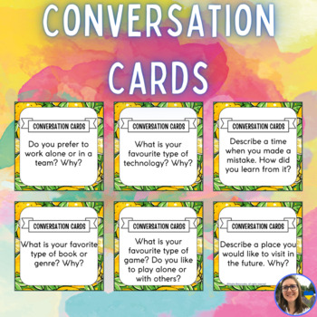 Preview of ESL Conversation Cards - 60 Cards to Spark Engaging Discussions
