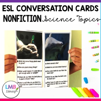 Preview of ESL Conversation Cards: Nonfiction Science Conversation Topics for ELLs