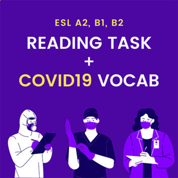 Preview of ESL Covid-19 vocabulary and reading for A2, B1, B2
