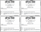 ESL Daily Objective - Objectivo Card / Exit Ticket
