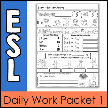 Preview of ESL Daily Work Packet # 1