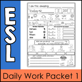 ESL Daily Work Packet # 1