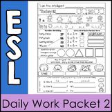 ESL Daily Work Packet # 2