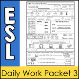 ESL Daily Work Packet # 3