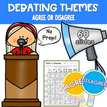 Preview of ESL Debating Themes । Agree or Disagree । PowerPoint Presentation । Worksheet