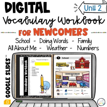 Preview of ESL Digital Vocabulary Workbook for Newcomers UNIT 2 | Google Slides
