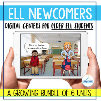 Preview of ESL Distance Learning for ELL Newcomers| ESL Google Slides Classroom Bundle