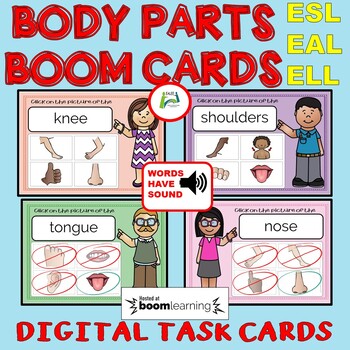 Preview of ESL / EAL / ELL / ELD / EFL Interactive  Body Parts Vocabulary