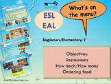 ESL EAL food: how much-many, ordering food, food habits