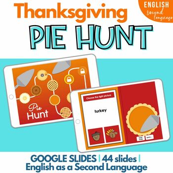 Preview of ESL EAL Thanksgiving Vocabulary Activities GOOGLE SLIDES | Scavenger Hunt SET 2