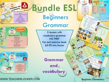 Preview of ESL EAL grammar bundle interactive activities and printables NO PREP