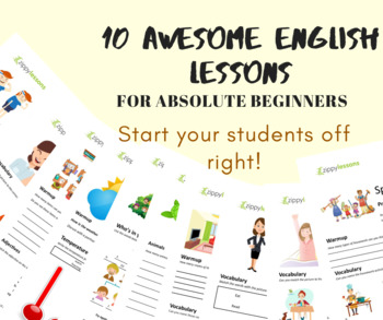 Preview of ESL/EFL Absolute Beginner 10 Lesson Plan Bundle - Start your students off right!