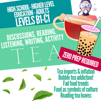 Preview of ESL EFL Discussion Activity for Adults Teens - Tea - Creative Cultural Economy