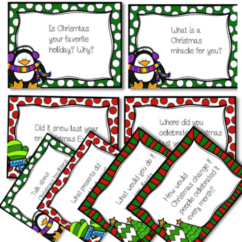 ESL EFL ELL CHRISTMAS SPEAKING CARDS Different Tenses by Pure Joy Classroom