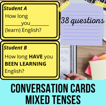ESL EFL ELL Conversation Cards Mixed Tenses By Pure Joy Classroom