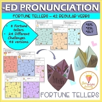 Preview of ESL | EFL | ESOL | -ed Endings | PRONUNCIATION | Fortune Teller | Craft