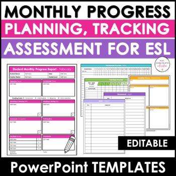 Preview of ESL / EFL Editable Progress Reports | Tracking | Planning & Assessment Templates