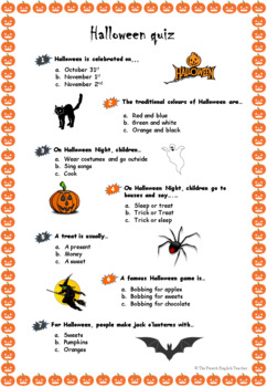 ESL/EFL Halloween quiz by The French English teacher | TpT