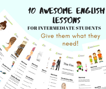 Preview of ESL/EFL Intermediate 10 Lesson Plan Bundle - Give them what they need!