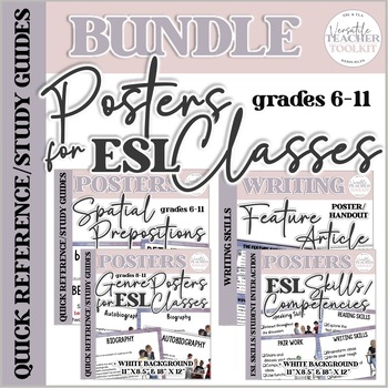 Preview of Posters BUNDLE - Skills, Ss. Interaction, Genres, Prepositions, Feature Article