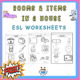 ESL EFL Rooms in a House Free Worksheet
