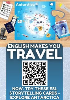 Preview of ESL EFL Storytelling Cards Game - Exploring Antarctica - Picture Prompts