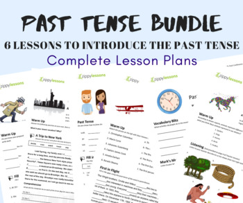 Preview of ESL/EFL Upper Beginner 6 Lesson Bundle: Past Simple and Past Continuous Tense