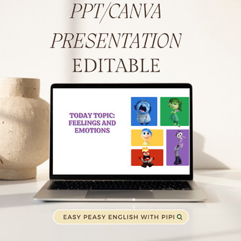 Preview of ESL/EFL presentation feelings. EDITABLE CANVA OR POWER POINT. Inside out Disney