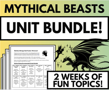 Preview of ESL/ELA BUNDLE: Mythical Creatures Bundle! (Fantasy Thematic Unit)