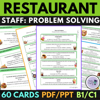 Preview of ESL ELA Restaurant STAFF Problem-Solving Communicative Activity Speaking