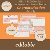 ESL & ELD Credits - Independent Novel Study - Characteriza
