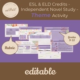 ESL & ELD Credits - Independent Novel Study - Theme Activity