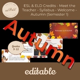 ESL & ELD Credits - Meet the Teacher - Syllabus - Welcome 