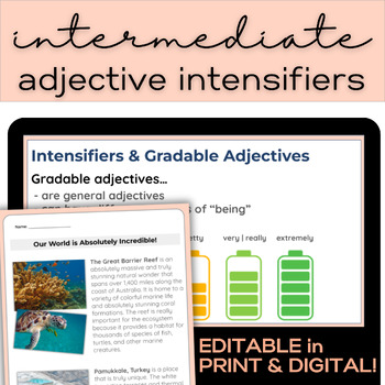 Preview of ESL-ELD Intermediate (B1 & B2) | Adjective Intensifiers