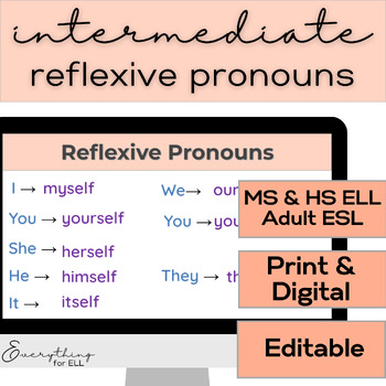 Preview of ESL-ELD Intermediate for Teens & Adults (B1 & B2) | Reflexive Pronouns