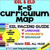 FREE ESL Curriculum Map - Year-Long ELL Pacing Guide -  En