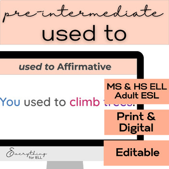 Preview of ESL-ELD Pre-Intermediate (A2) | Modal "Used To" & Childhood Activities Vocab