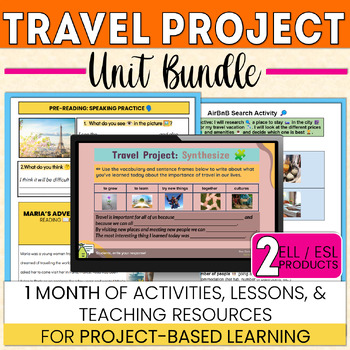 Preview of ESL Travel Project BUNDLE- Project Based Learning - Newcomers to Advanced