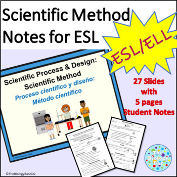 Preview of ESL ELL Biology Scientific Method PPT Notes for Spanish Speakers