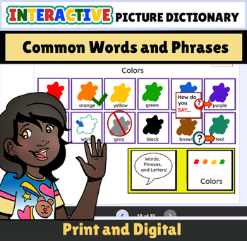 Preview of ESL/ELL Common Words Picture Dictionary with Vocabulary! Print and Digital!