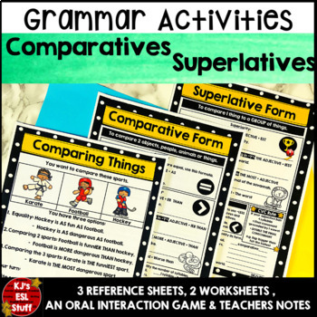 Preview of ESL ELL  Complete Grammar Lesson Comparative and Superlative Adjectives